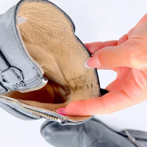 FRYE Jayden cross strap motorcycle boot black leather size 8 B - Picture 5 of 16